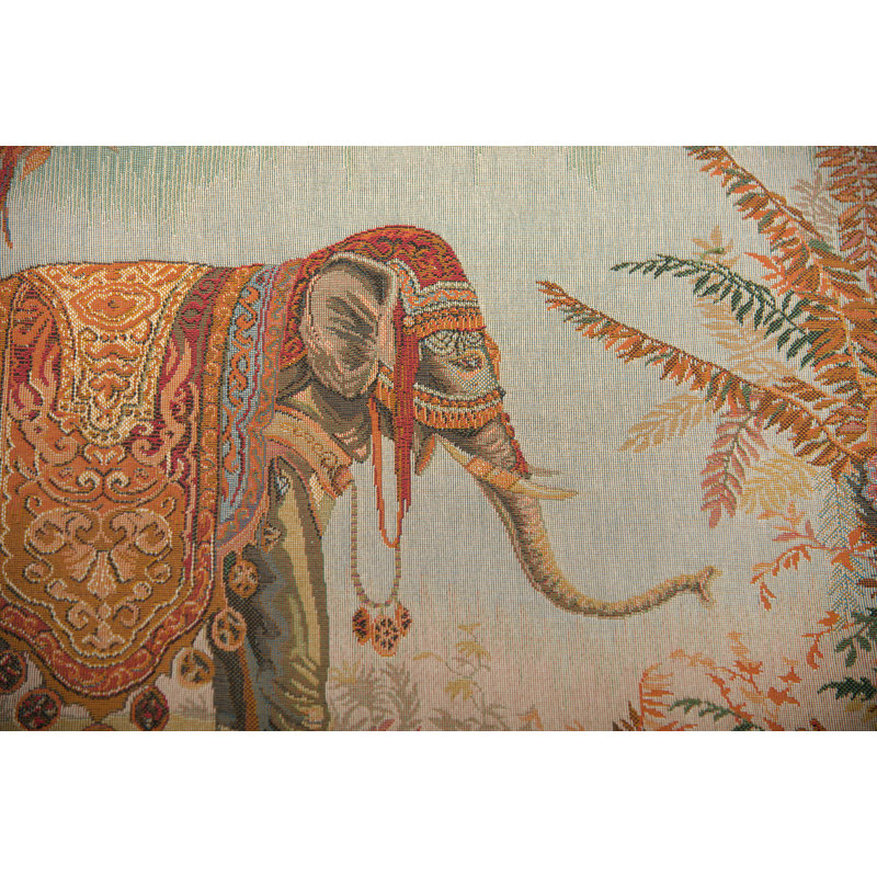 Royal Elephant Loom Woven Cotton Blend Wall Hanging, 26" H x 33" W