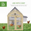 Poulailler, grand poulailler en bois, conception combinable avec perchoirs et portes pour l'extérieur, la cour, la ferme, 4,6 pi x 2,8 pi, bois naturel-125250367