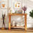35 Inch Solid Teak Wood Console Table with Storage Shelf