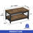 39.3"W Rectangle Simple Coffee Table with Bottom Shelf, X-Framed Support-957051269-957051268