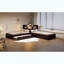 Lit plateforme simple en L avec rangement, bureau, lit gigogne et lumière DEL-856782321-856782326