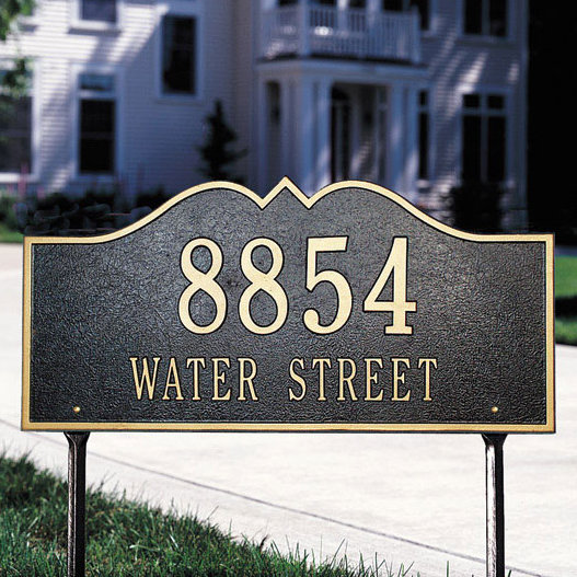 Hillsboro 2-Line Lawn Address Sign, Antique Copper, Yes