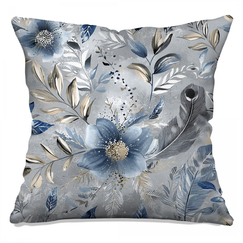 Floral Throw Pillow, Nature Double Sided Pillows, 18 x 18 inches