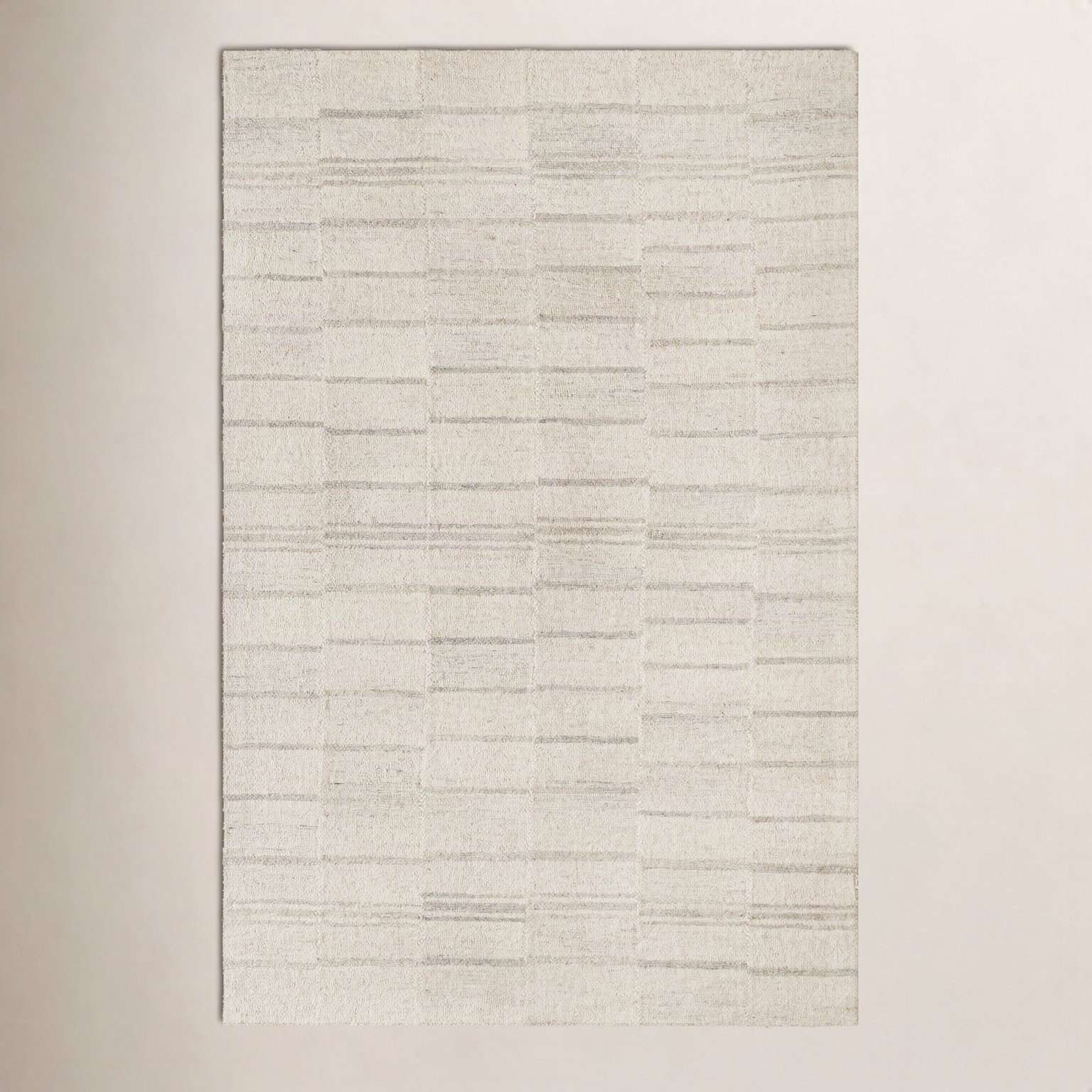 Demie Hand-Woven Gray Striped Rug, Rectangle 8'10" x 12'