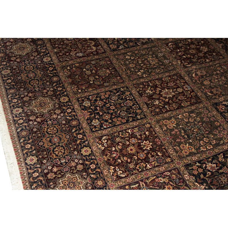 Hand-Knotted High-Quality Rust and Black Area Rug