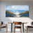Coastal Beach Wall Art, Wildflowers on Blue Shore Canvas Print, Modern Coastal Landscape for Living Room or Hallway, 29"X57"-1372665695