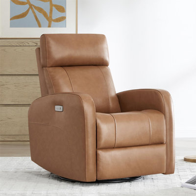 Fauteuil inclinable électrique pivotant en cuir véritable Arrianna-Fiona