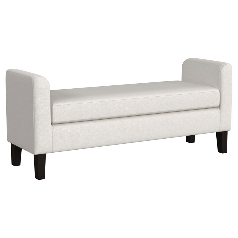 Banc d'appoint rembourré en tissu avec accoudoirs