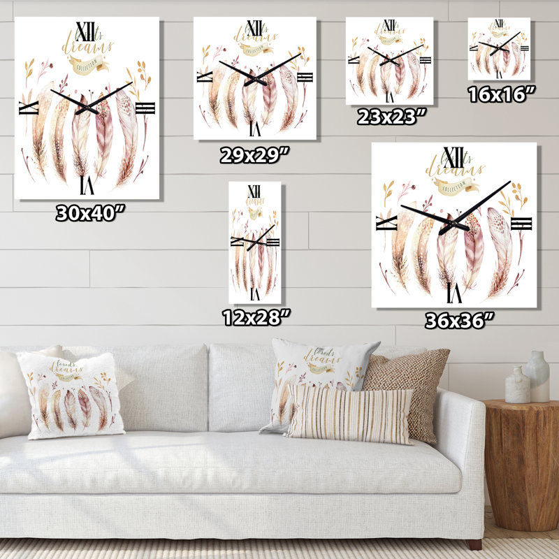 Horloge murale Vibrant Feathers, Grand