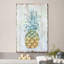 «Kitchen Kitchen», ananas sur fond de style bois, estampe numérique sur toile-94537304