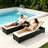 3 Pcs Patio Chaise Lounge with Coffee Table Cushion&Pillow Outdoor Lounge Chair Chaise Lounger Patio Reclining Chair 5 Angle Adjustment PE Rattan for Courtyards Poolside Garden-1673608111