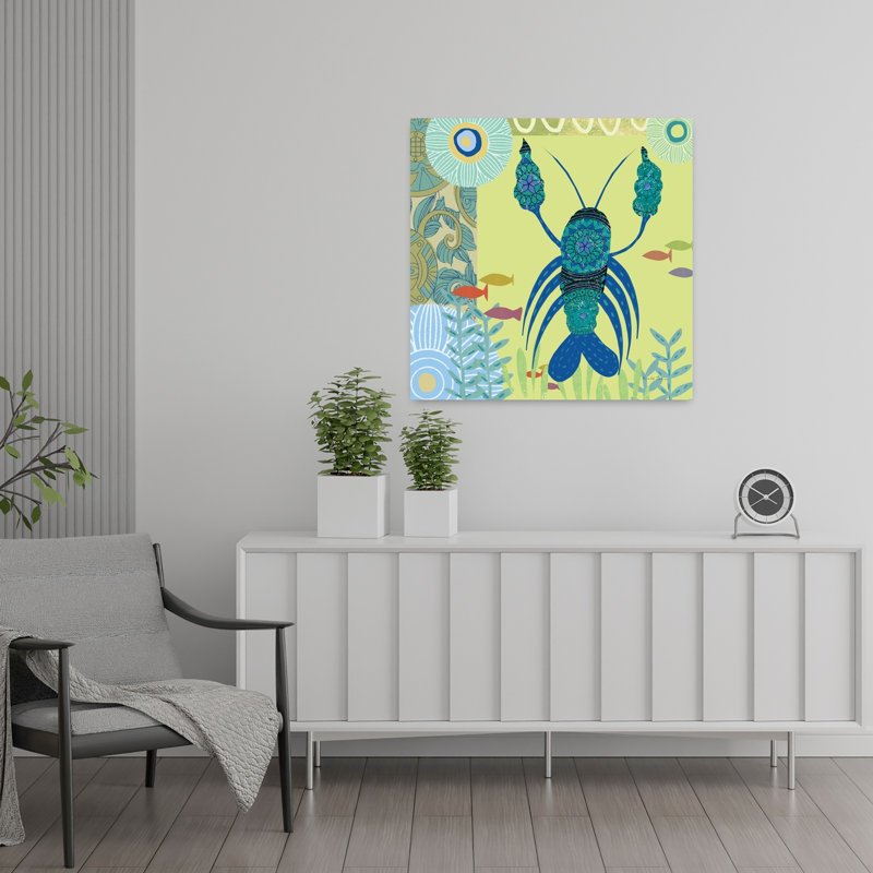 Monde sous-marin I, poisson, homard, art côtier, H 24 po x l 24 po