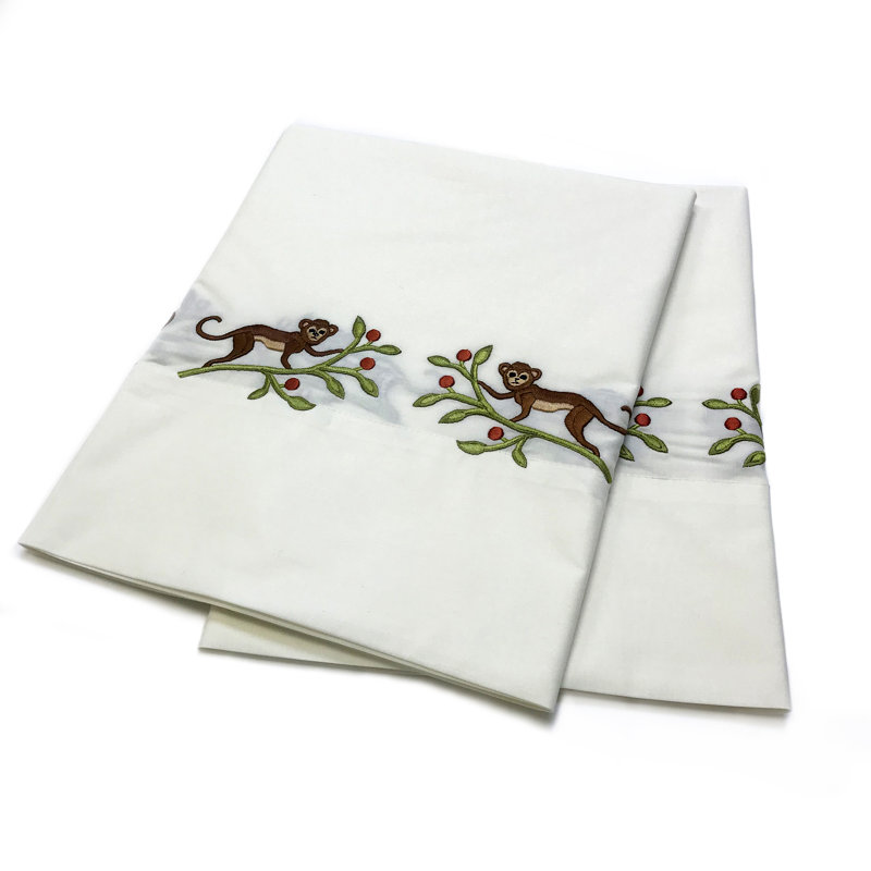 Monkey Jungle Percale Pillowcase, King
