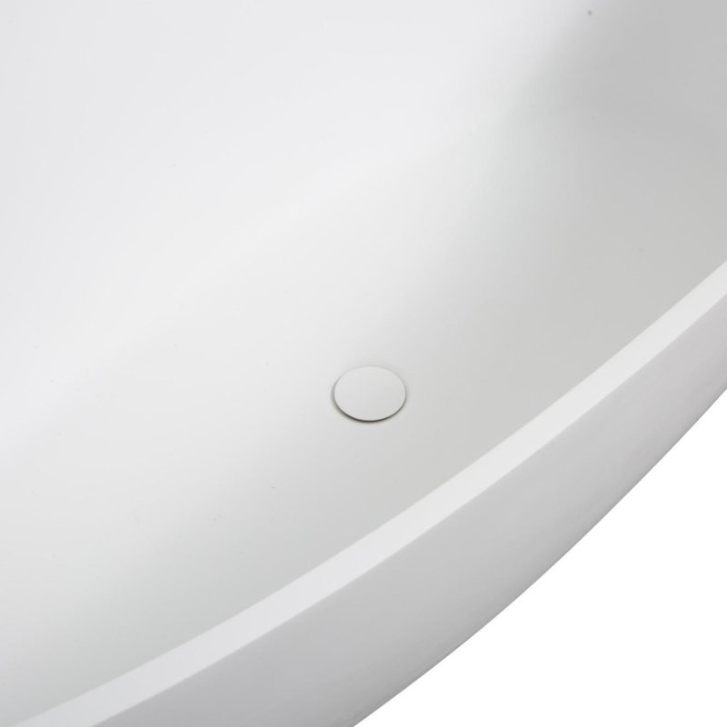 65" Freestanding Solid Surface Bathtub, White