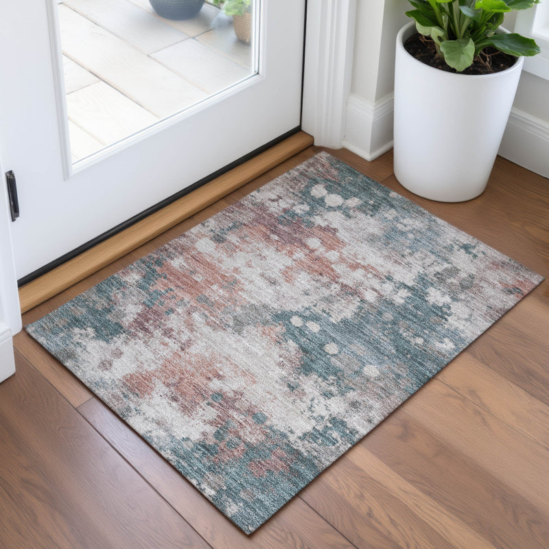Tapis corail Xhevrie intérieur / extérieur lavable à la machine, Rectangle 1 pi 8 po x 2 pi 6 po