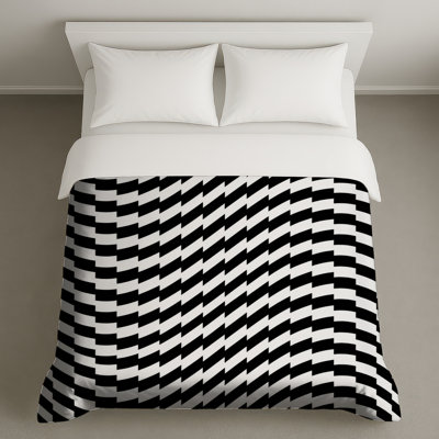 Housses de couette noires et blanches à illusion optique
