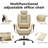 Beige Office Chair Ergonomic 200 Kg Pu Leather Computer Chair, With Lumbar Support And High Backrest, Ergonomic Desk Chair With Liftable Headrest