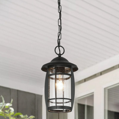 Nerota 1 - Light Modern Black Outdoor Hanging Lantern Outdoor Chandelier