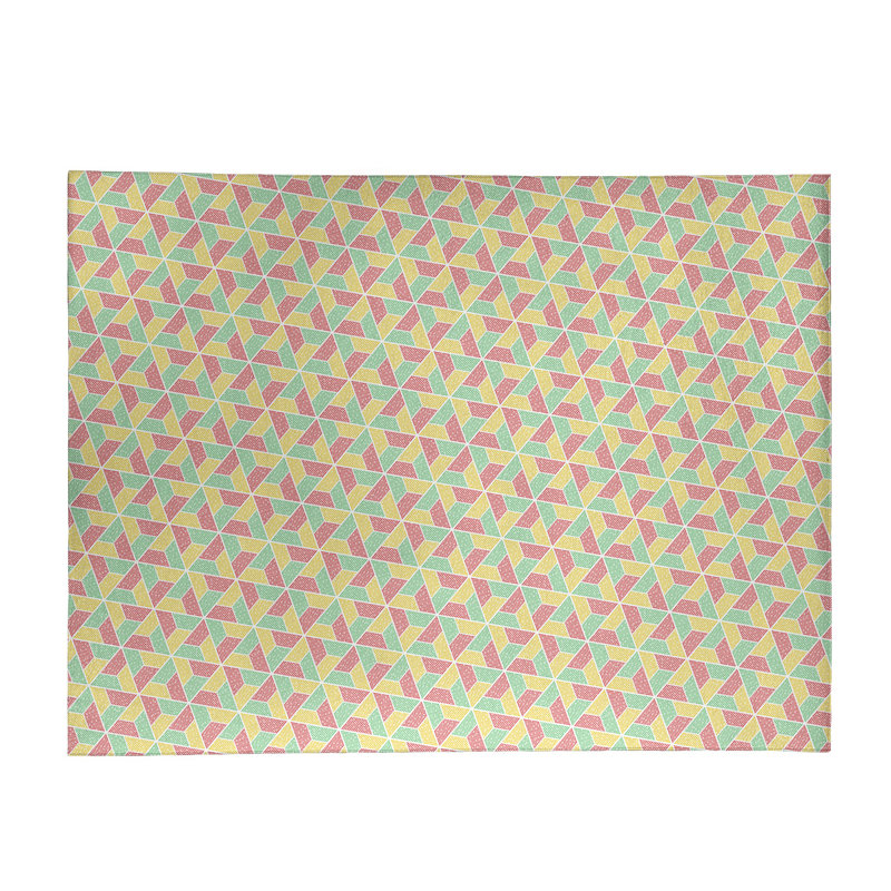 Tapis plumes/jaune/bleu clair, Rectangle 4 pi x 6 pi