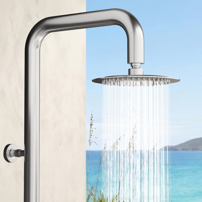 Douche d'extérieur 63 po H 63 po, Nickel Brusahed