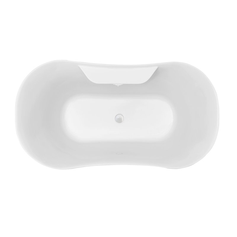 Baignoire de trempage sur pattes 60 "Streamline, Blanc lustré, Blanc lustré
