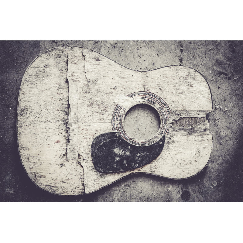 Broken Acoustic Guitar by Juhku - Wrapped Canvas Print, 61cm H x 91cm W x 3.8cm D