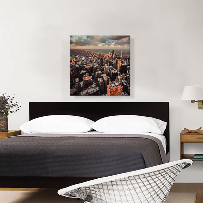 City of Chicago - reproduction de photo sur toile tendue, H 26 po x l 26 po x P 0,75 po