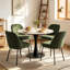 Modern Fabric Upholstered Dining Chair with Spring and Curved Back 12cm Cushion-1315543371