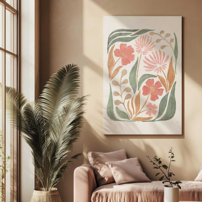 Coral Florals II, toile tendue
