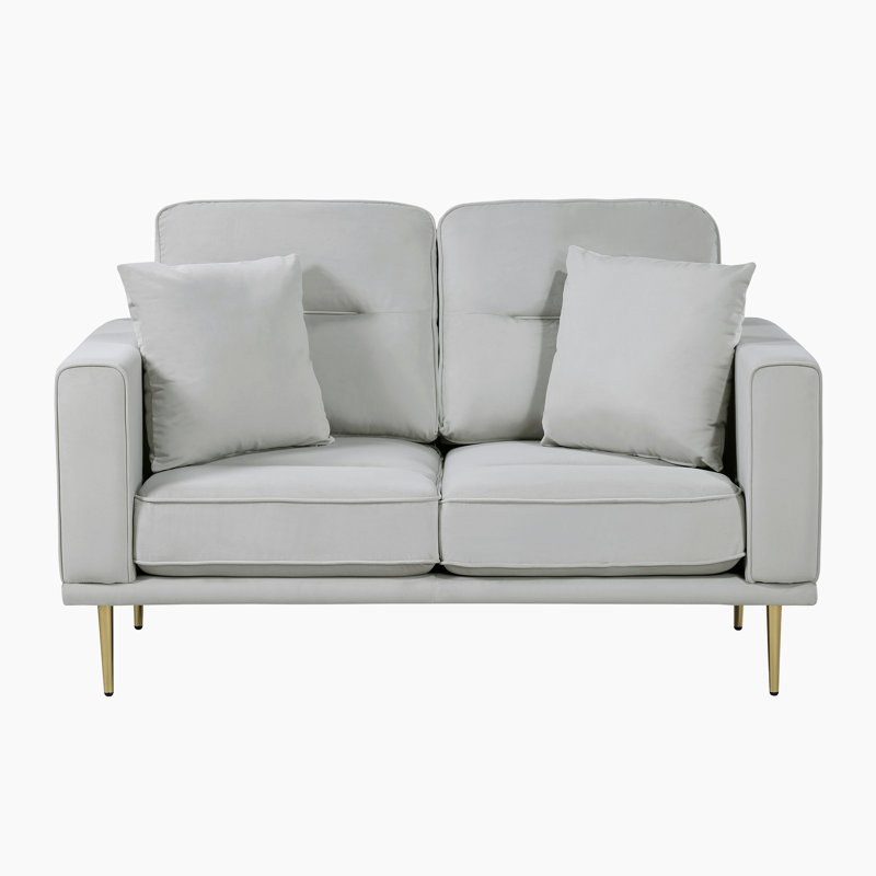 Causeuse Whitleigh, Velours gris velours