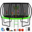 Trampoline ronde GVDV de 3,66 m (12 pi) avec filet de sécurité, panier de basketball, arroseur et lumières DEL pour les jeux extérieurs des enfants.-122921138