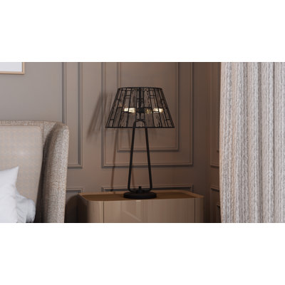 Rainier 4-Light Matte Black Table Lamp