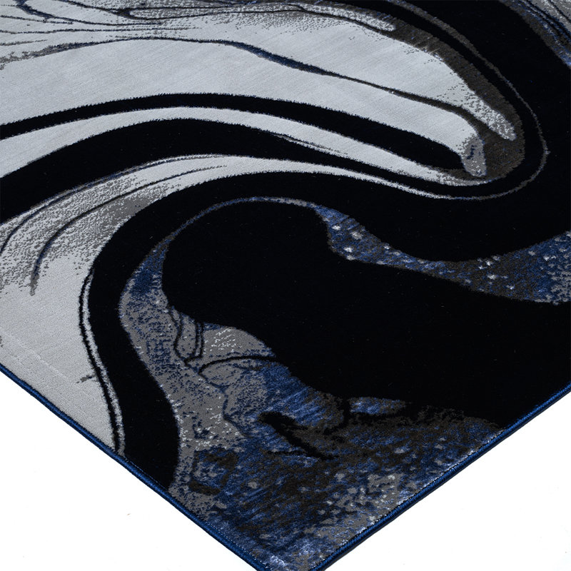 Modern Abstract Area Rug – 100% Polyester, Antistatic, Soil & Water Repellent, Colourfast Living Room Carpet