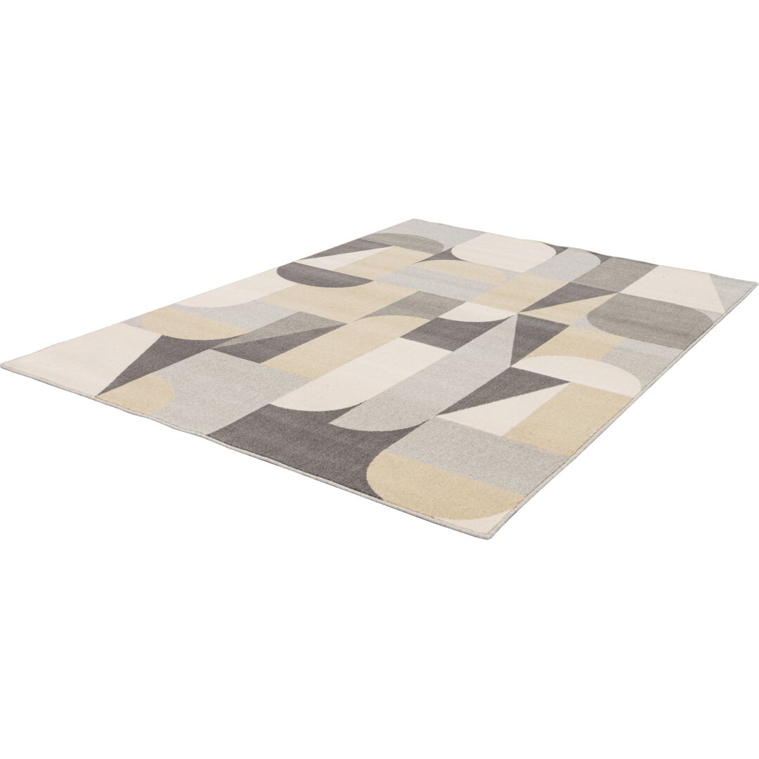 Teppich Gleizes aus Wolle in Beige/Schwarz/Grau