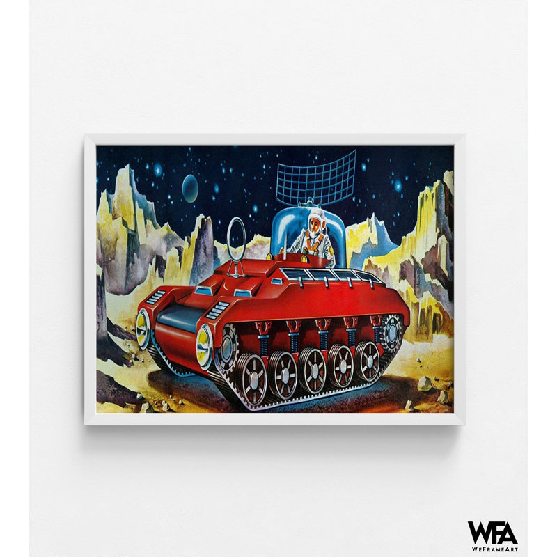 «Space Exploration Tank» par Retrotrans, impression d'affiche rétro rouge, impression d'explorateur rouge, affiche rétro