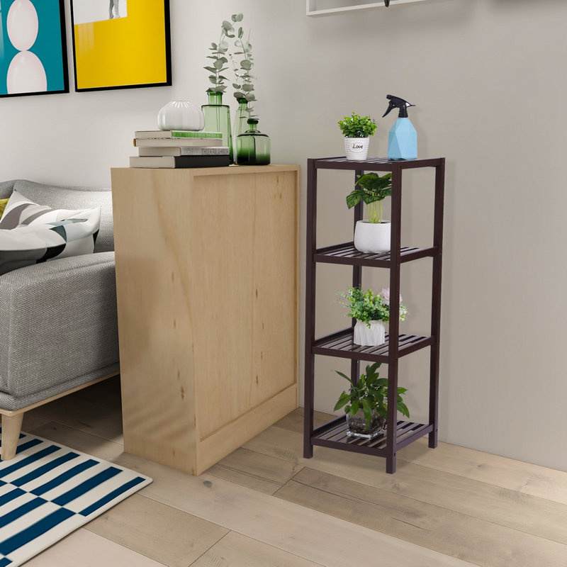 Frere 12.99'' W Manufactured Wood Shelving Unit, Brown