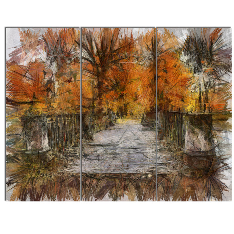 « belle forêt d’automne », ensemble de 3 reproductions d’art sur métal, Ensemble de toile tendue