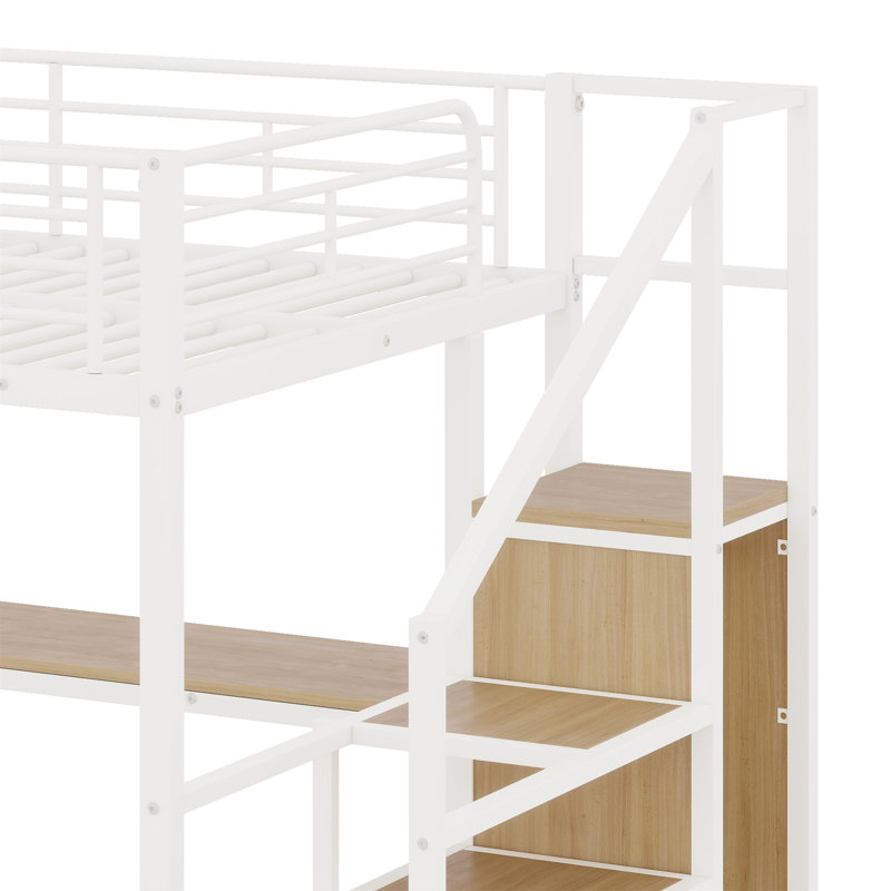 Lit mezzanine double Amijah Kids, Blanc