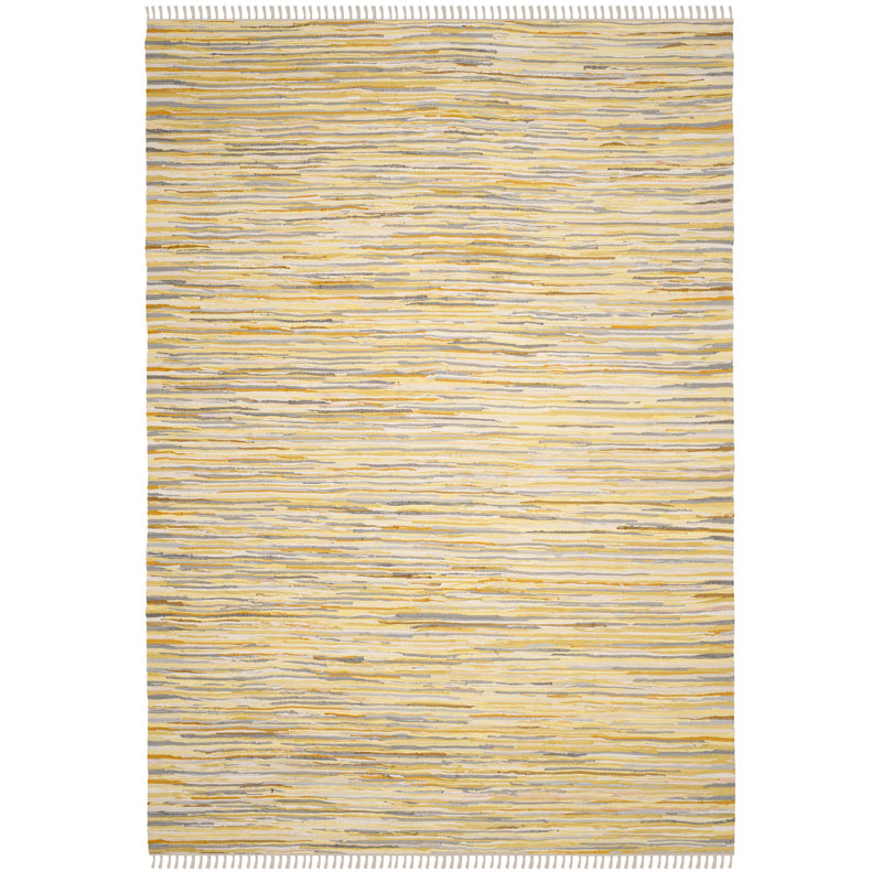 Tapis en coton tissé à la main Burkett, Rectangle 2 pi 6 po x 4 pi