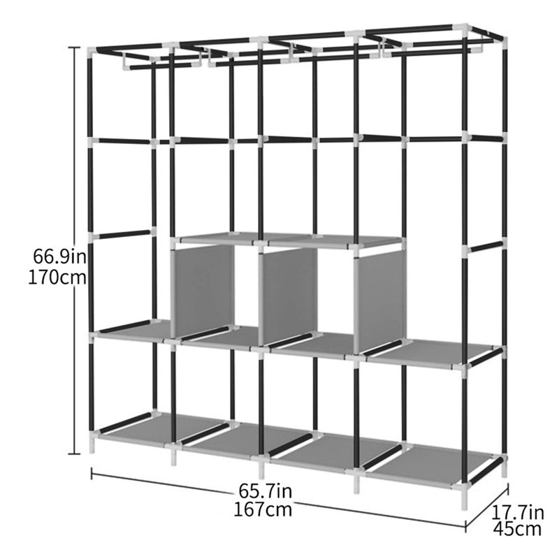 Westrick 1 Door Plastic Wardrobe, Black
