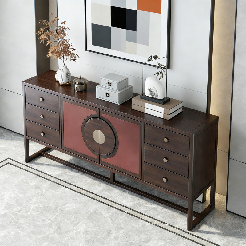 Buffet en bois de frêne, H 35,43 po x l 70,87 po x P 15,75 po
