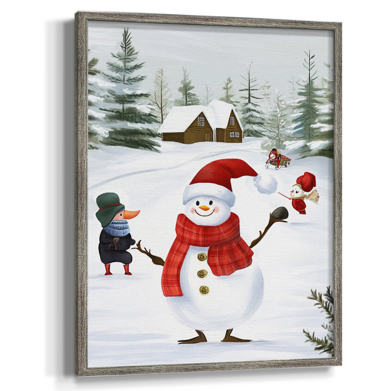 «Christmas Holiday Art CCXLV III», reproduction d'art encadrée - bois massif, H 15 po x l 12 po