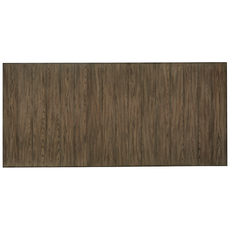 Weathered Gray and Antiqued White Extendable Wood Dining Table