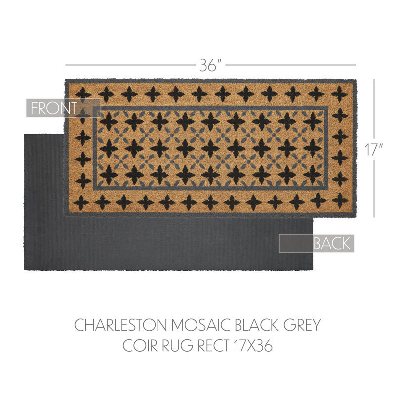 Tapis Durango noir gris Coir, L 17 po x L 36 po