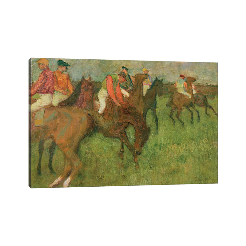 Jockeys, 1886-90 by Edgar Degas - Wrapped Canvas Painting, 20.32 cm H x 30.48 cm W