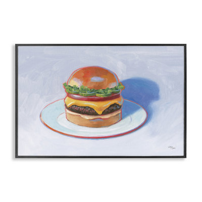 Burger on Plate Giclee Art by Wild Apple