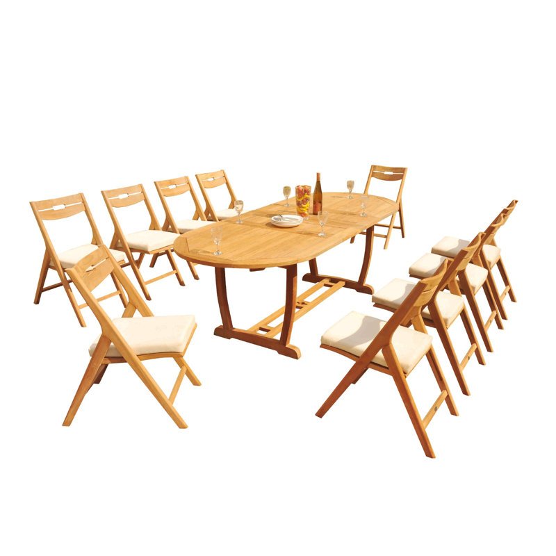 Ensemble repas pour 10 personnes Cimara, 125 po x 43 po x 31,5 po, Table, 10 Chairs