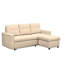 Canapé d'angle beige polyvalent en forme de L avec couchage 3 places, pour 3 personnes