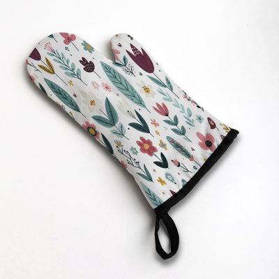 Floral Spring Awakening Oven Mitt Cotton Twill