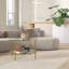Table de bout ronde à 2 niveaux avec cadre en métal - Table d'appoint moderne avec rangement-572832538